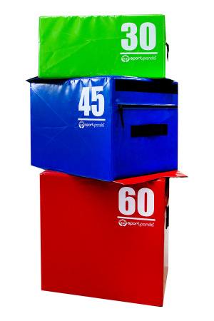 Плиобоксы SportPanda, комплект 3 шт., зеленый / синий / красный – фото