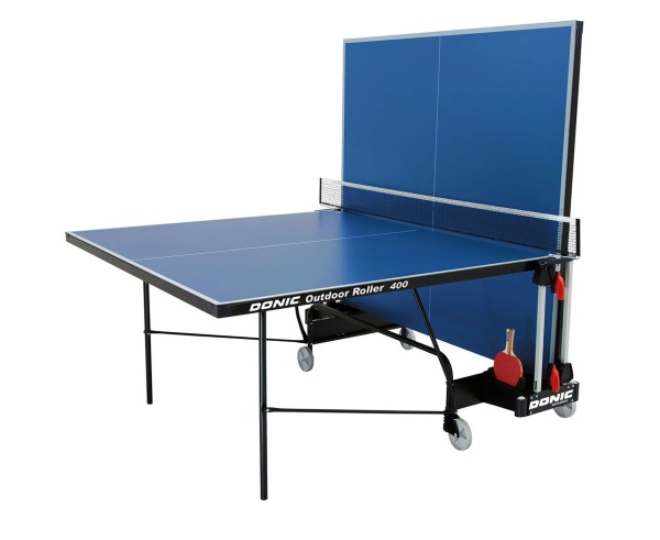 Теннисный стол DONIC OUTDOOR ROLLER 400 BLUE, складной, синий – фото