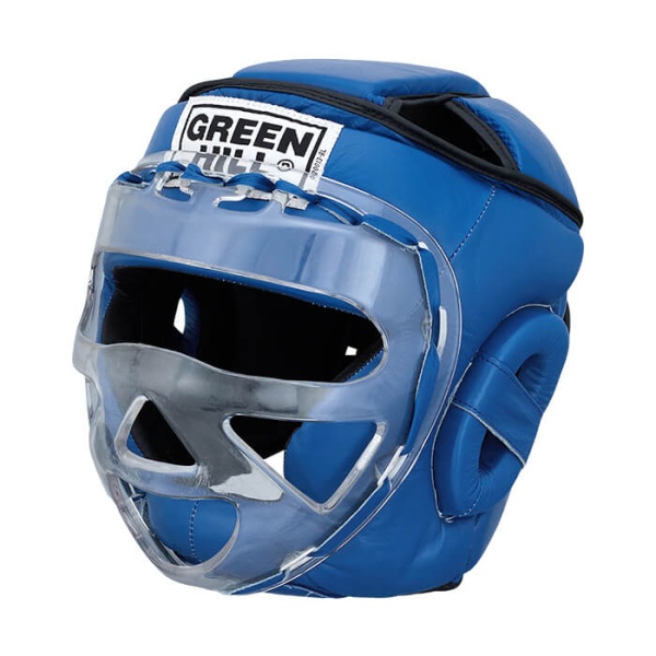 Шлем для карате Green Hill SAFE, с бампером, тренировочный, синий – фото