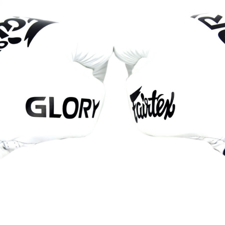 Перчатки для кикбоксинга Fairtex BGVG1 GLORY KICKBOXING, для соревнований, белый – фото