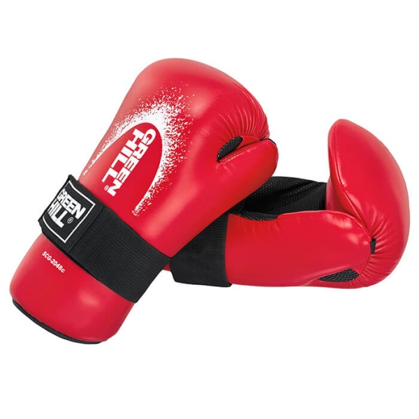 Детские перчатки для кикбоксинга Green Hill 7-contact SCGK-2082, для тренировок и соревнований, красный – фото
