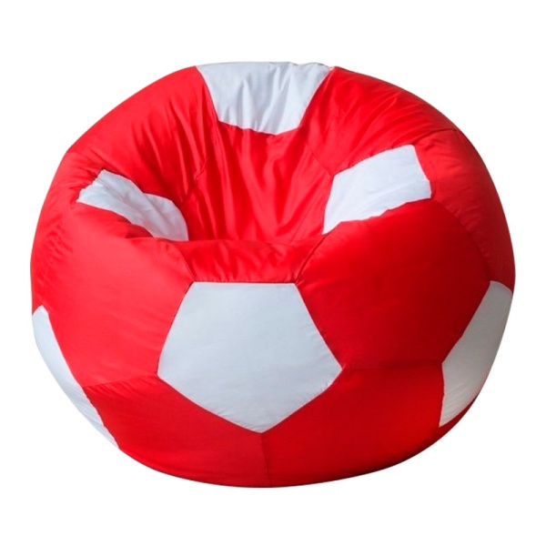 Кресло-мяч «Футбольный мяч», красный / белый – фото