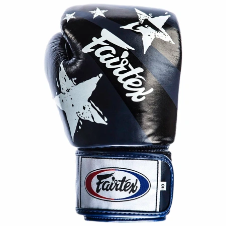 Боксерские перчатки Fairtex BGV1 Nation Print, тренировочные, синий – фото