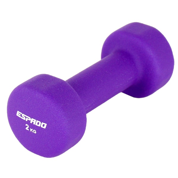 Гантель Espado ES1115, гексагональная, неопрен, фиолетовый, 2 кг