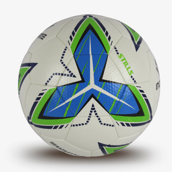 Мяч футбольный INGAME Stills, №5, зелёно-голубой – фото