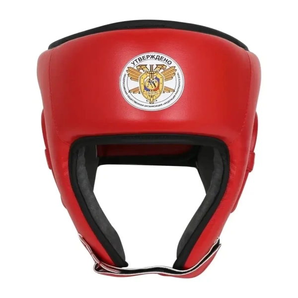 Шлем для рукопашного боя RuscoSport Pro, одобрен ФРБ, с усилением, красный – фото