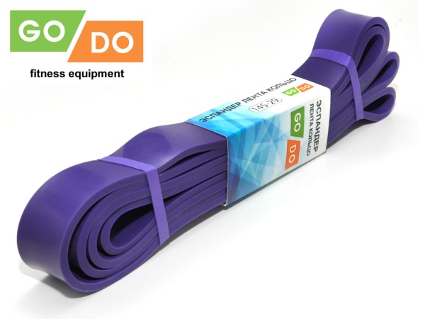 Эспандер лента-кольцо GO DO, 100 x 2.9 см, толщина 0.45 см, фиолетовый – фото