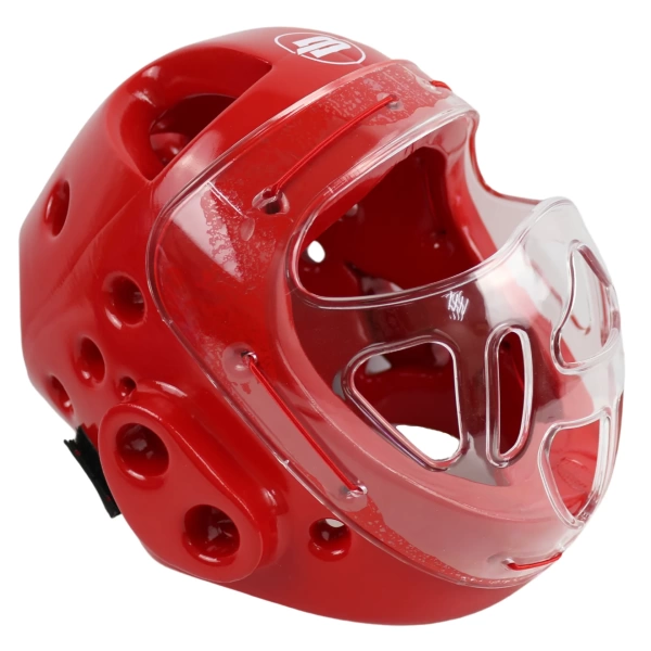 Шлем для тхэквандо BoyBo ВНТ45, с маской, красный – фото