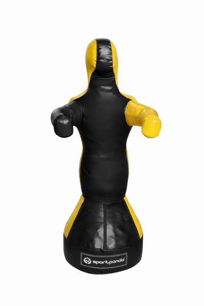 Манекен для бокса и спарринга Герман 150 см, 90 кг, чёрный/жёлтый