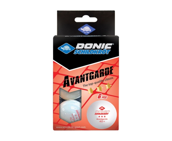 Мячики для настольного тенниса DONIC AVANTGARDE 3* 40+, 6 шт, белый – фото