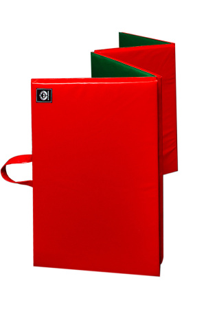 Мат гимнастический 1 х 2 х 0,05 м, складной переносной, красный/зеленый – фото