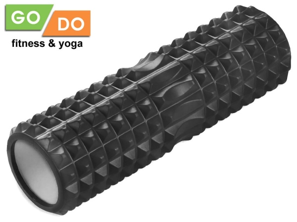 Валик для йоги и фитнеса GO DO YY4-45, 45 x 12 см, массажный, чёрный – фото
