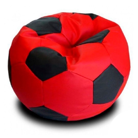 Кресло-мяч «Футбольный мяч», красный / чёрный – фото