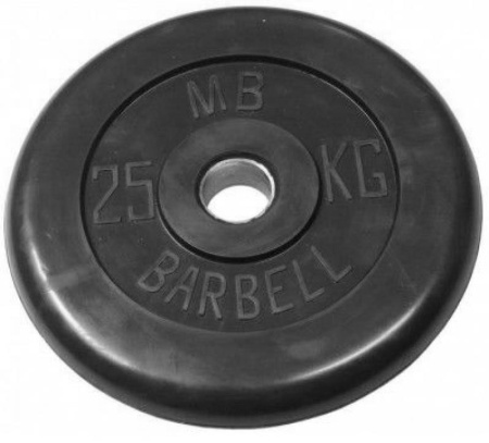 Диск обрезиненный BARBELL MB (металлическая втулка) 25 кг / диаметр 51 мм – фото