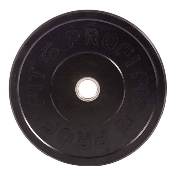 Диск для штанги каучуковый, 10 кг / диаметр 51 мм, чёрный – фото