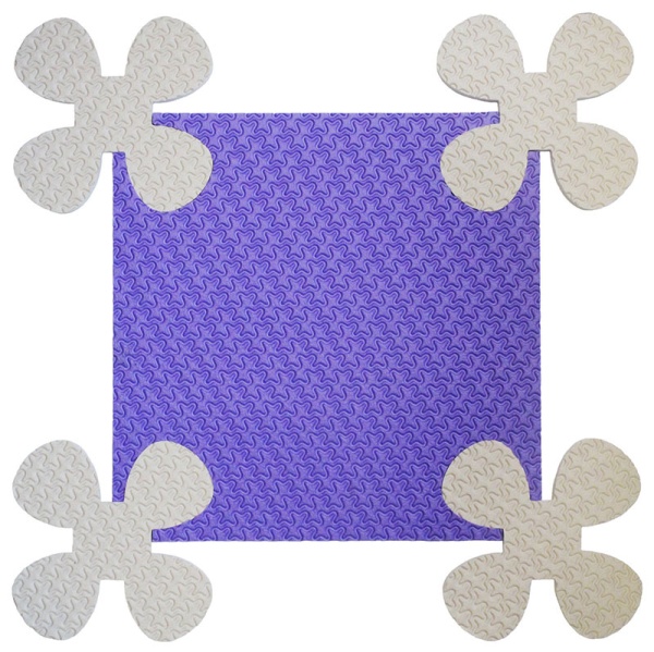  Будо-маты EVA, «Ромашки», 18 мм, 33*33 см, 6 шт. в упаковке, фиолетовый