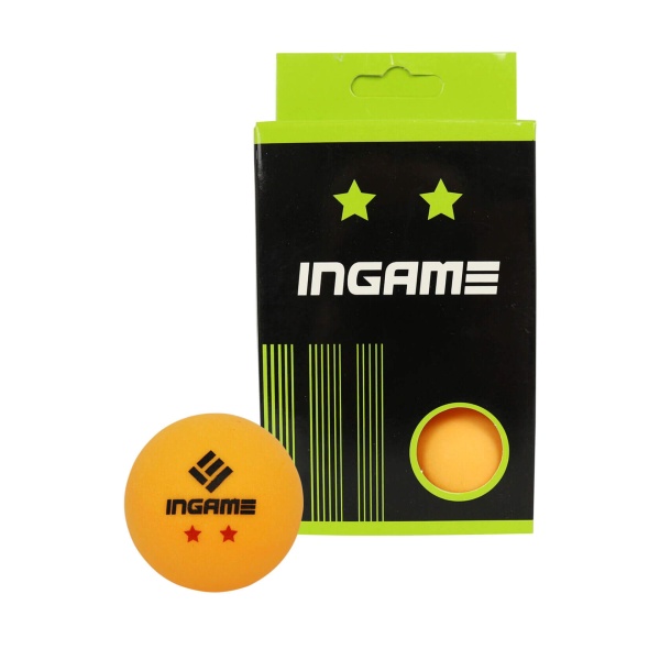 Мячики для настольного тенниса Ingame 2 звезды, IG020, 6 шт, оранжевый – фото
