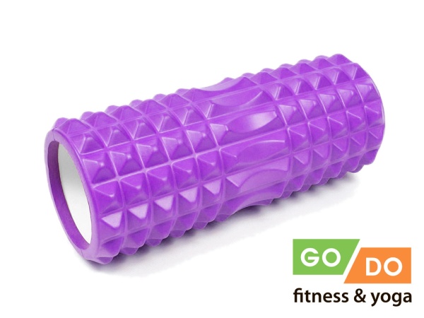 Валик для йоги и фитнеса GO DO YY4-33, 33 x 12 см, массажный, фиолетовый – фото