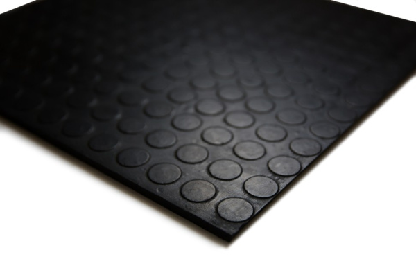 Резиновая плитка Фишка, 9 мм, 1000*1000 мм, чёрный – фото