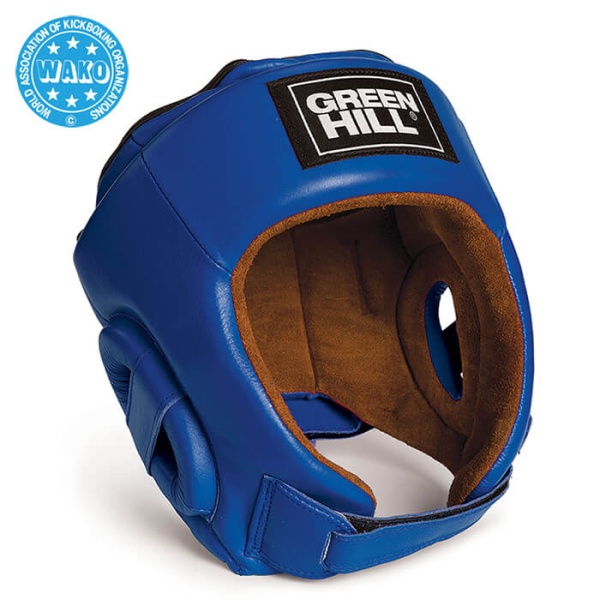 Шлем кикбоксерский Green Hill BEST WAKO Approved HGB-4016w, для соревнований, синий – фото