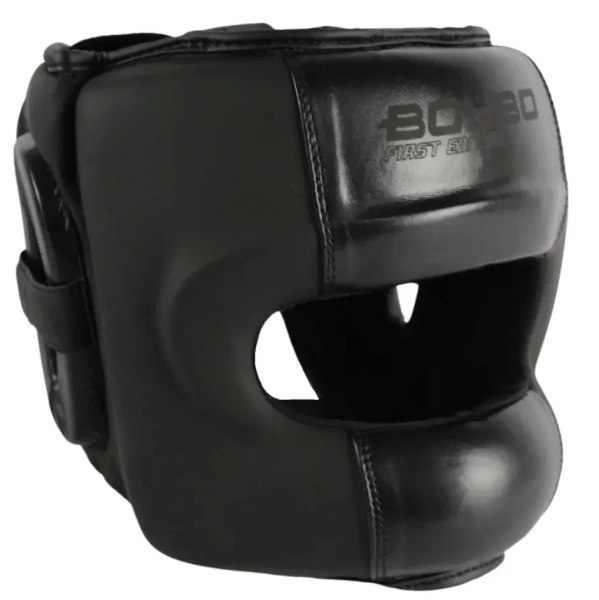 Шлем боксерский Boybo First Edition, с бампером, чёрный – фото