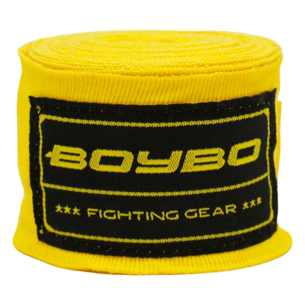 Боксерский бинт BoyBo BB1001-14, хлопок, жёлтый – фото