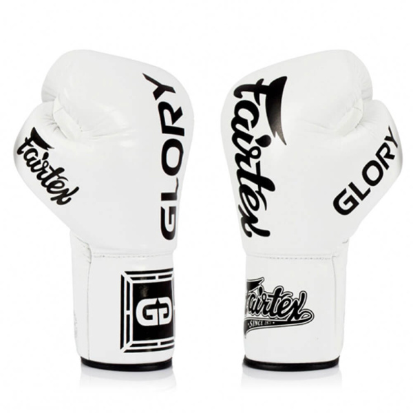 Перчатки для кикбоксинга Fairtex BGVG1 GLORY KICKBOXING, для соревнований, белый – фото