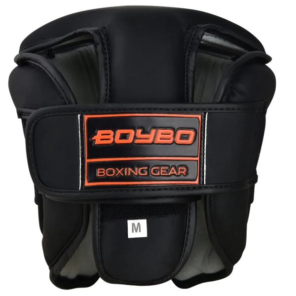 Шлем боксерский BoyBo B-series, чёрно-оранжевый – фото