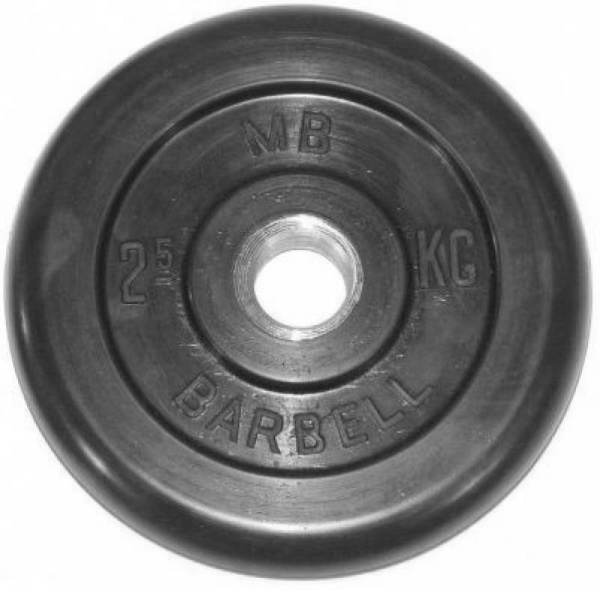Диск обрезиненный BARBELL MB (металлическая втулка) 2.5 кг / диаметр 51 мм – фото