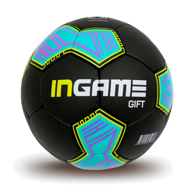 Мяч футбольный INGAME GIFT  IFB-108, №5, чёрно-сине-жёлтый – фото