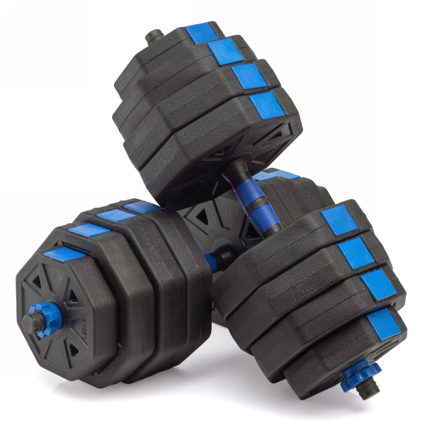 Гантели гексагональные разборные с грифом, 40 кг. (2 шт. х 20 кг.) VictoryFit VF-DН400 – фото