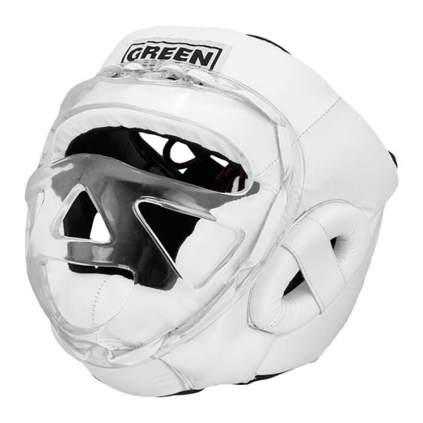 Шлем для карате Green Hill SAFE HGS-4023S, с бампером, тренировочный, на шнуровке, белый – фото