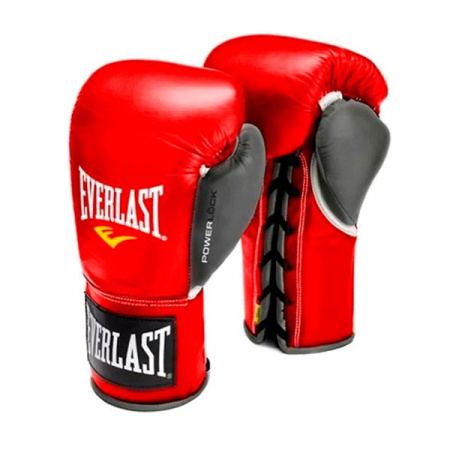 Боксерские перчатки Everlast Powerlock, боевые, красный – фото