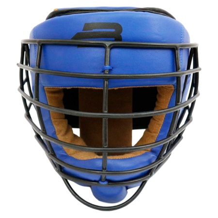Шлем для рукопашного боя BoyBo Flexy BP2005, с металлической решеткой, синий – фото