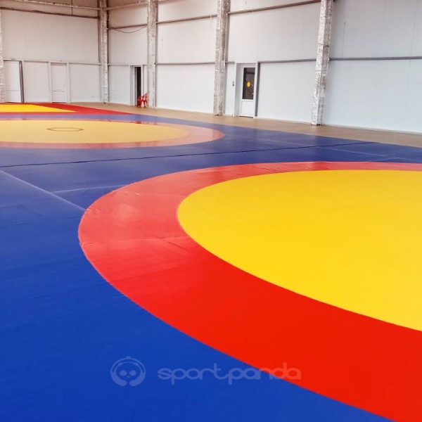 Борцовский ковер SportPanda 10х10 метров, трехцветный – фото