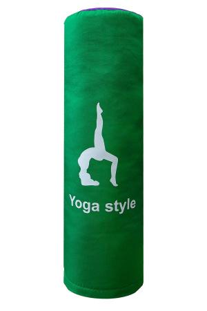 Валик (подушка / болстер) для йоги и пилатеса, 70 х 20 см, зеленый с красным – фото