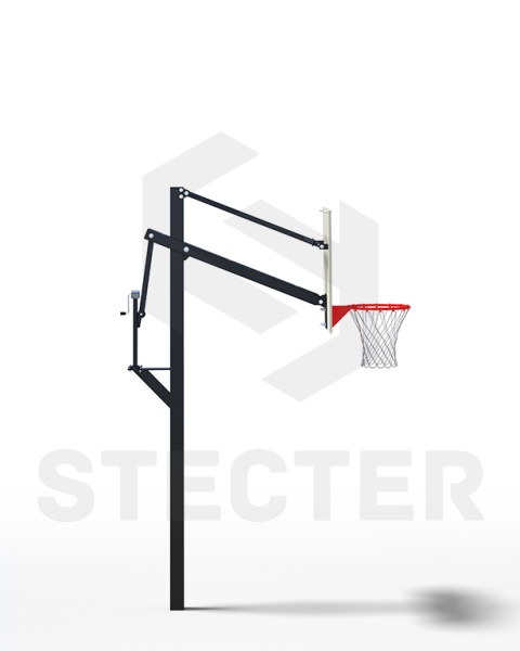 Уличная баскетбольная стойка с регулировкой высоты (H=2,2-3,05 метра, без щита) – фото