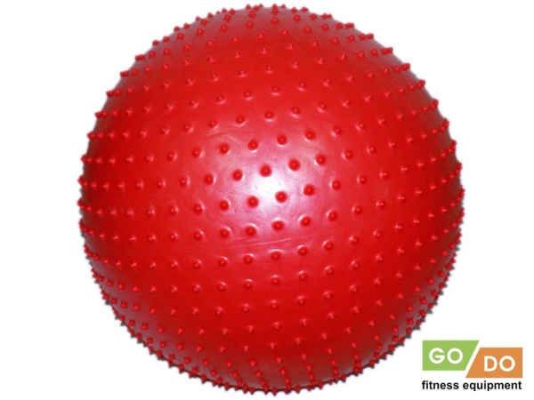 Мяч для фитнеса / фитбол с массажными шипами GO DO МА-75, 75 см, красный – фото