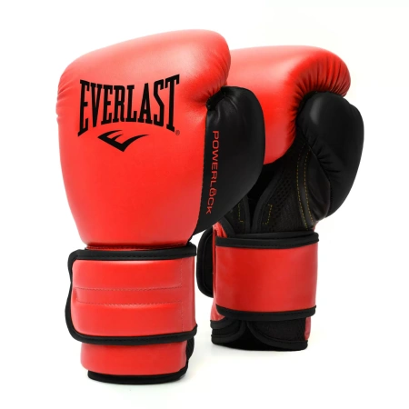 Боксерские перчатки Everlast Powerlock PU 2, тренировочные, красный – фото