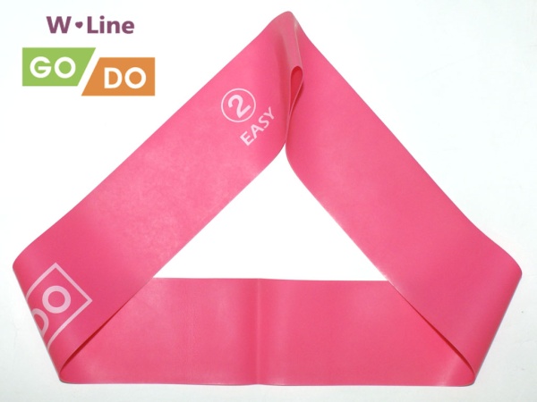 Силовая лента / ленточный эспандер GO DO W-Line, 60 x 5 см, 0.5 мм, розовый – фото