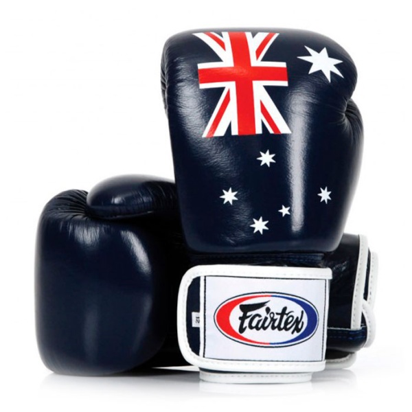 Боксерские перчатки Fairtex BGV1 Australia day, тренировочные, синий – фото