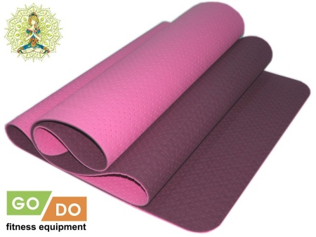 Коврик для йоги и фитнеса GO DO, перфорированный, 5 мм, ПВХ, фиолетовый – фото