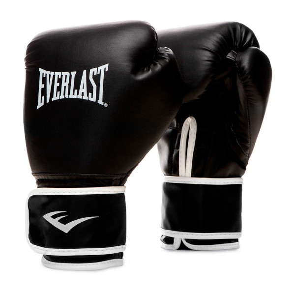 Боксерские перчатки Everlast Core, тренировочные, чёрный – фото
