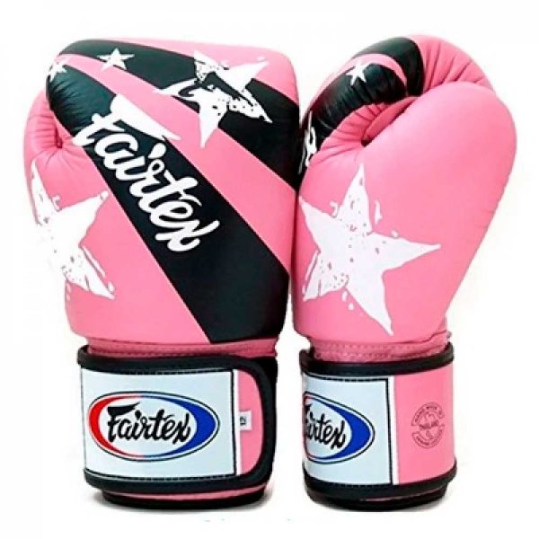 Боксерские перчатки Fairtex BGV1 Nation Print, тренировочные, розовый – фото