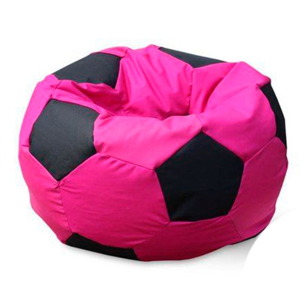 Кресло-мяч «Футбольный мяч», розовый / чёрный – фото
