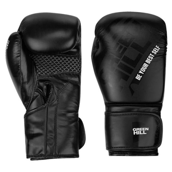 Боксерские перчатки Green Hill UNIQUE BGU-2308, тренировочные, чёрный – фото