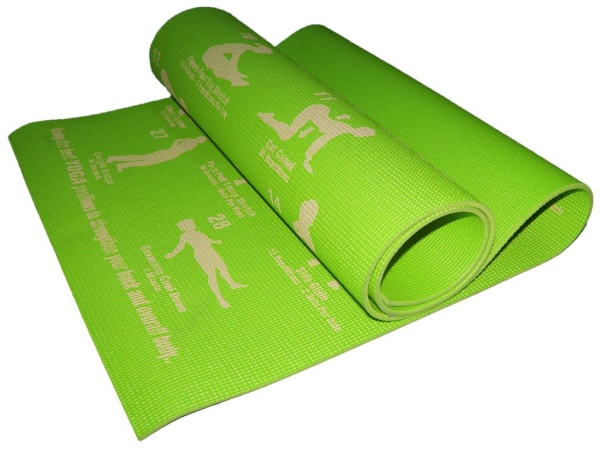Коврик для йоги и фитнеса RW-6-З, 6 мм, ПВХ, зелёный – фото