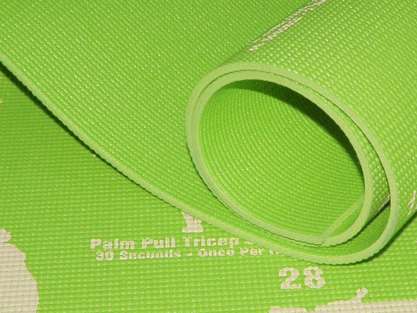 Коврик для йоги и фитнеса RW-6-З, 6 мм, ПВХ, зелёный – фото