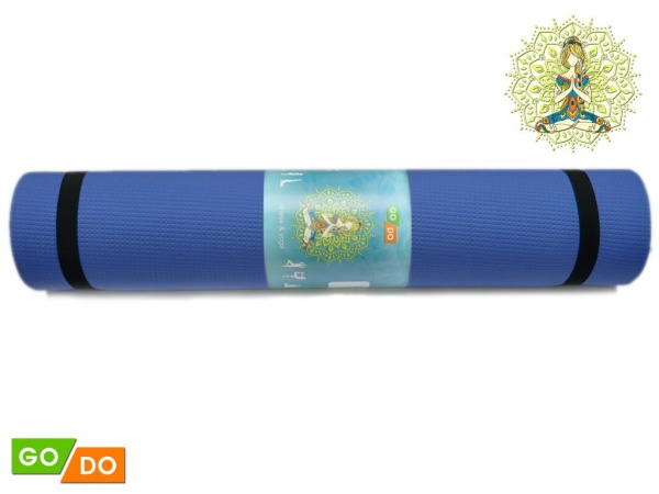 Коврик для фитнеса GO DO, 6 мм, EVA, синий – фото