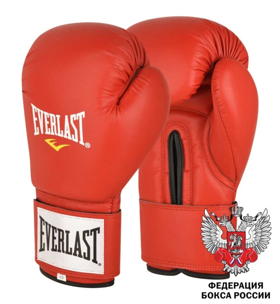 Боксерские перчатки Everlast Amateur Cometition PU FBR, для соревнований, красный – фото